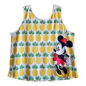 DISNEY STORE Women's Plus 2XL 2X Tank Top Minnie Mouse Pineapples Sleeveless 48"